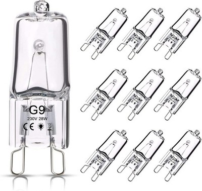 OSDUE 10 Stück G9 Halogen Leuchtmittel 28W Kapsellampe Warmweiß 230V 2800K