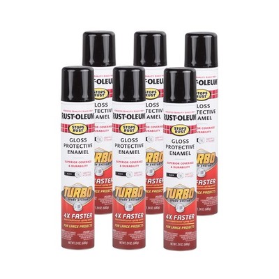 Rust-Oleum 334128-6PK Stops Rust Turbo 24 Ounce (Pack of 6), Gloss Black