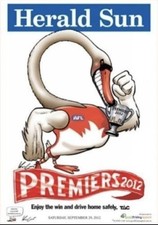 2012 AFL SYDNEY SWANS Herald Sun Weg Knight Original Premiership poster 
