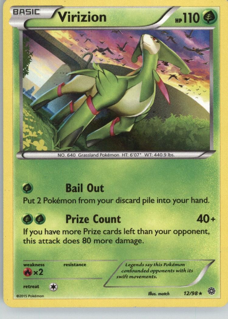 Virizion 12/98 Holo Rare Ancient Origins Pokemon Near Mint