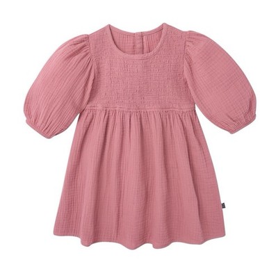 NWT Modern Moments Gerber Toddler Girls 3T Dusty Rose Smocked Cotton Dress