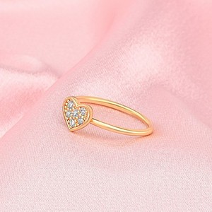 Authentic Petite Pave Heart Ring 24K Gold Plated