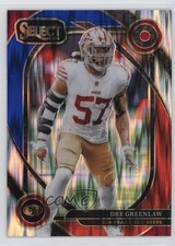 2024 Panini Select Club Level Red & Blue Shock Prizm Dre Greenlaw #252 3hd