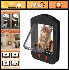 Smart Cat Door with Collar Sensor 2 Magnetic Collars, 4-Way Locking Flap, Pet