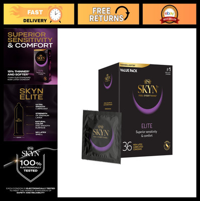 Ultra-Thin Lubricated Latex-Free Condoms - 36 Count, Extra Sensitive Protection
