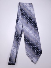 Pronto Uomo Mens Formal Necktie 58"Lx4"W Silver/Blue Neck Tie