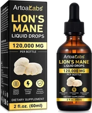 Lions Mane Mushroom Supplement Drops - Organic Lion's Mane Mushroom Liquid Tinct