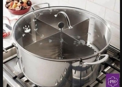 Princess House Heritage Stainless Steel 32-Qt Classic Tamalera with Divider
