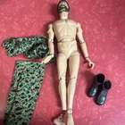 Gi Joe Figure Vintage 12" Flocked Brown Hair, Beard & Scar Blue Eyes Marked 1964