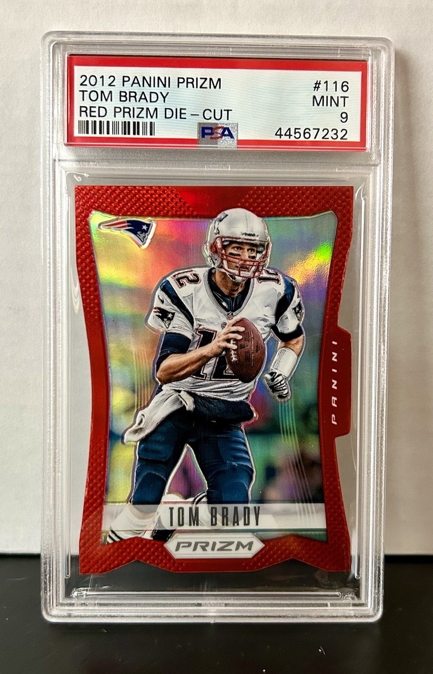 2012 Panini Prizm Tom Brady Red Prizm Die Cut PSA 9 #116 MINT Patriots