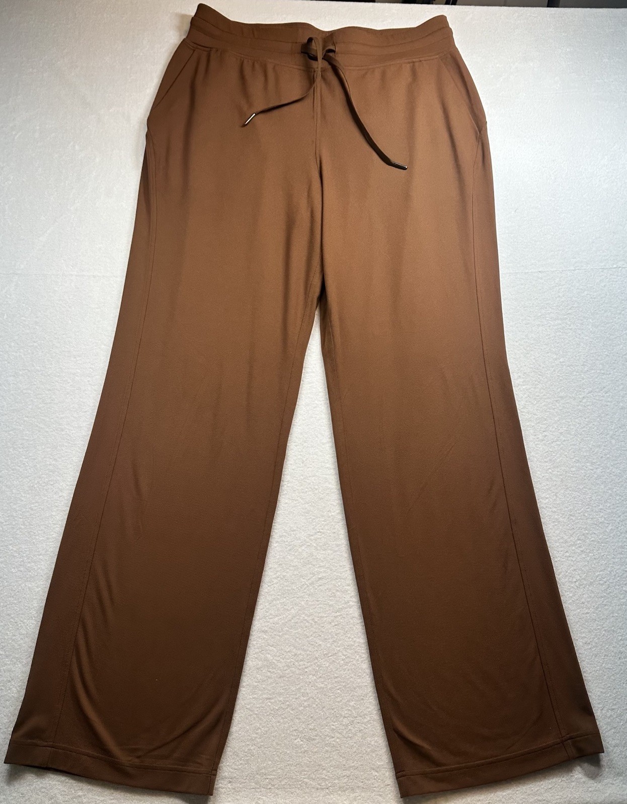 Lululemon Women’s Wide Leg Pants Size 12 Brown Drawstring High Rise Lounge