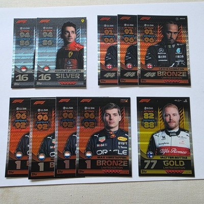 Topps F1 Attax 2022 - Bundle X 10 Limited Edition Karten Gold's/Silver's/Bronze's
