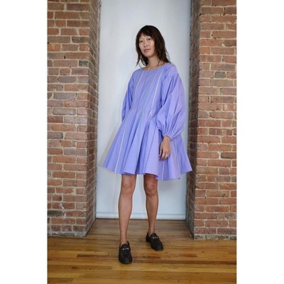 NWT Rujuta Sheth x Free People Lucy Mini Dress Lavender Piping Balloon Sleeve L