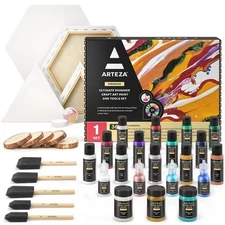 Acrylic Pouring Paint Kit, 36 Pieces, Bright and Iridescent Pouring Paint, Pe...