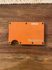 The Ridge Minimalist Card Holder Aluminum Wallet  Cash Strap Bootcamp Orange