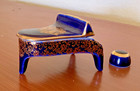 Limoges Grand  Piano Mini Trinket Box & Stool Cobalt Blue w/ Gold  Castel France — photo 4