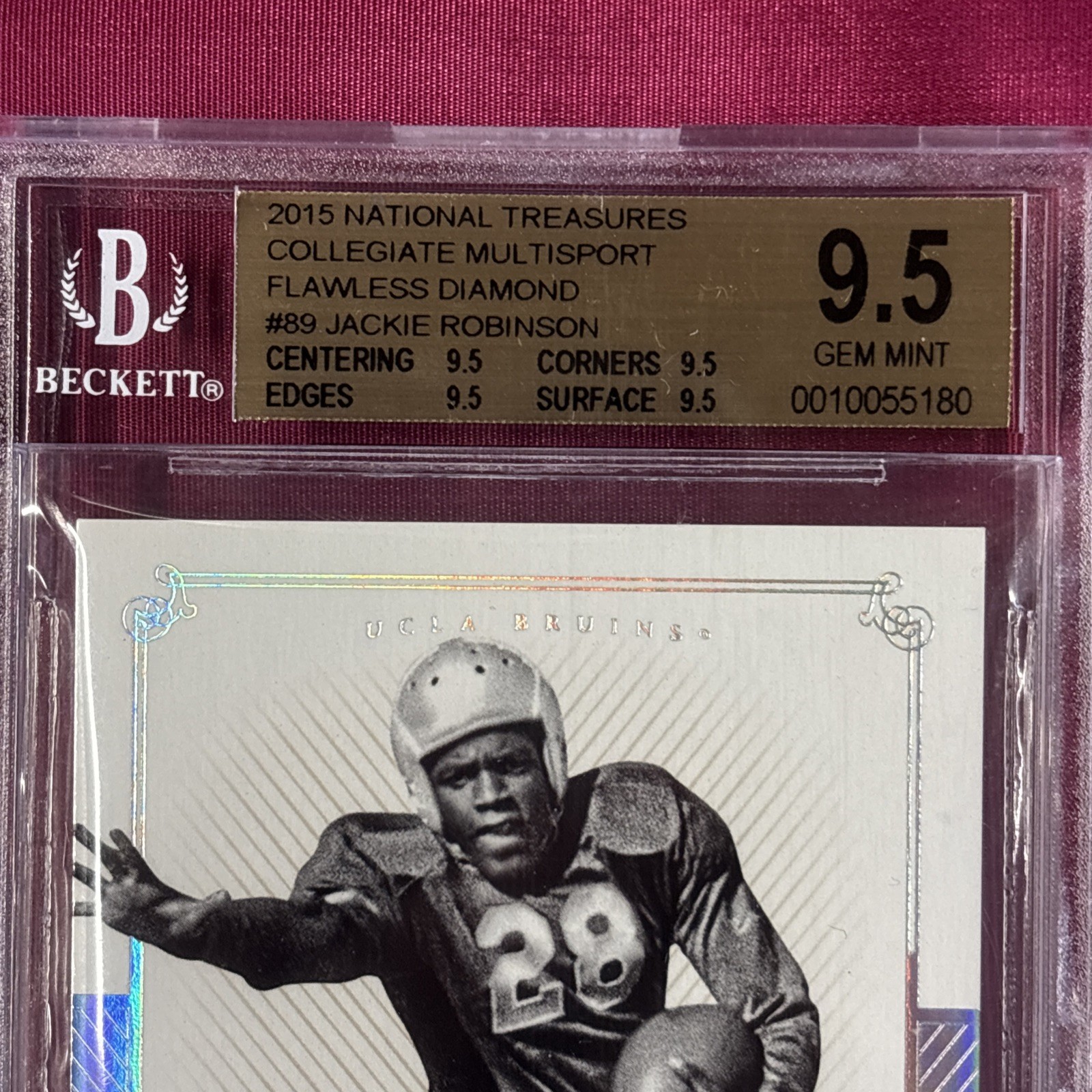 2015 Panini Flawless Jackie Robinson BGS 9.5 DIAMOND 4/20 Pop 1/1 Gem Mint Rare view 3