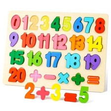 Wooden Puzzles for Kids, Number Blocks, Montessori Preschool Educational