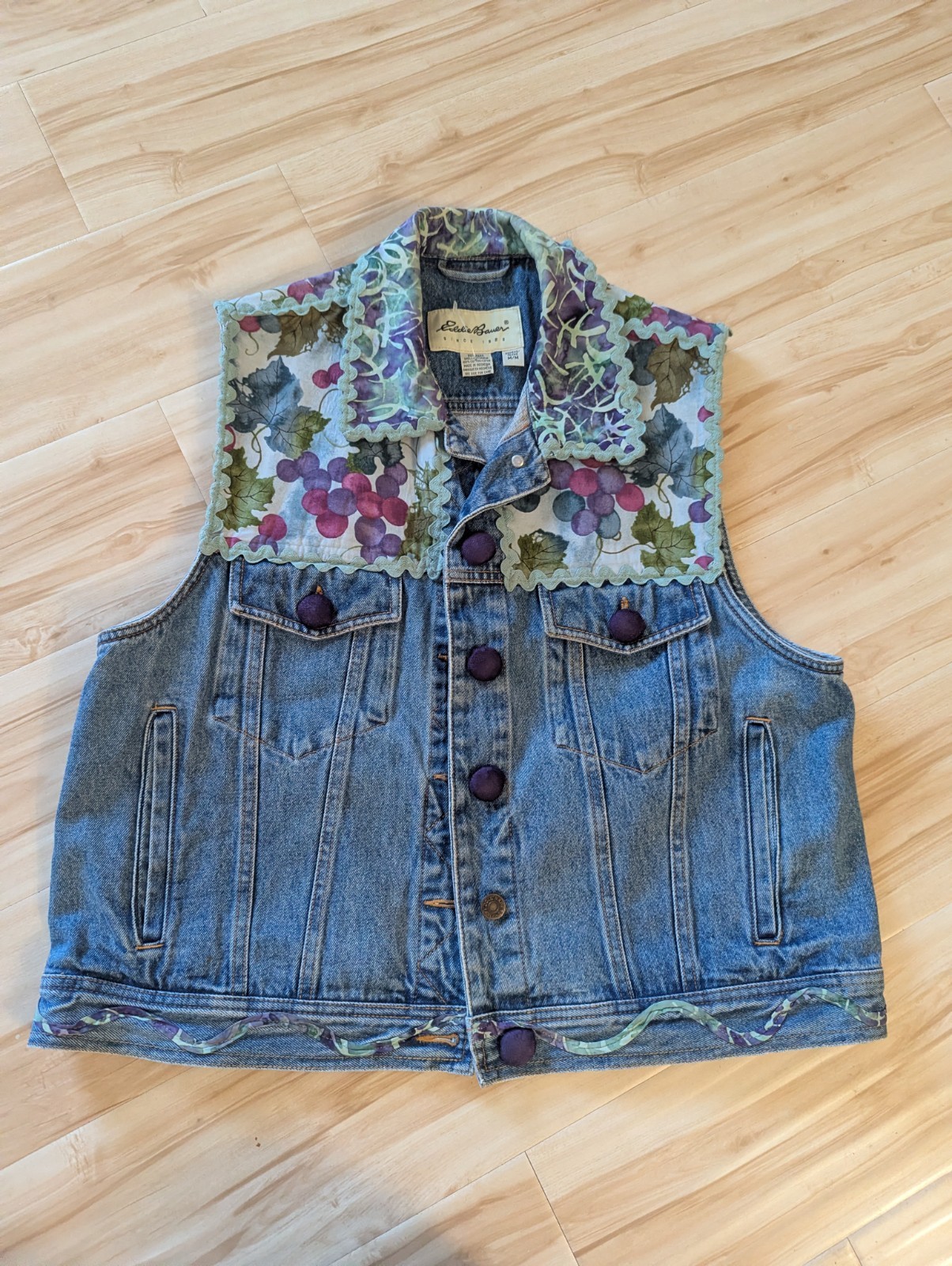 Custom Made Premium Patchwork Buttons Trucker Den… - image 1