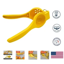 Elegant Yellow Aluminum Manual Citrus Juicer for Effortless Juice Extraction
