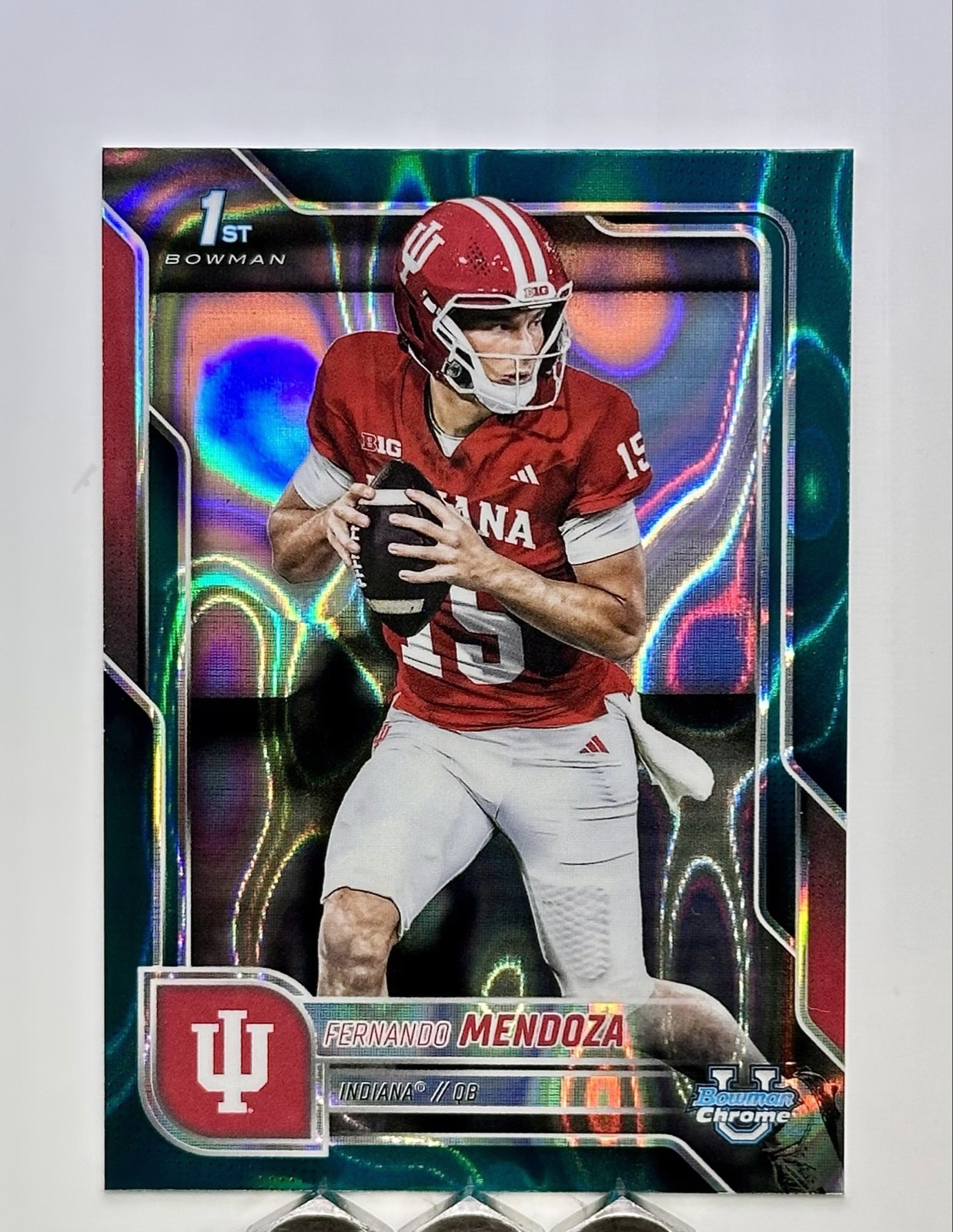 2025 Bowman University Chrome - Fernando Mendoza #109 Teal Lava Refractor (RC)