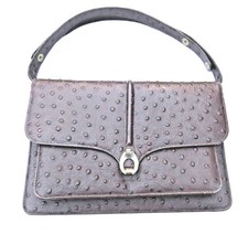 Genuine Ostrich Skin Shoulder Handbag or Satchel 7.5x11x3 inch