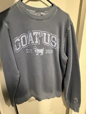 GOAT USA Gray Graphic Print Crewneck Pullover Sweatshirt Men's Small Long Sleeve