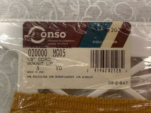 Conso 1/2" Kordel mit Strick Lippenborte 5 Yard Hergestellt in den USA - Bild 2 von 3