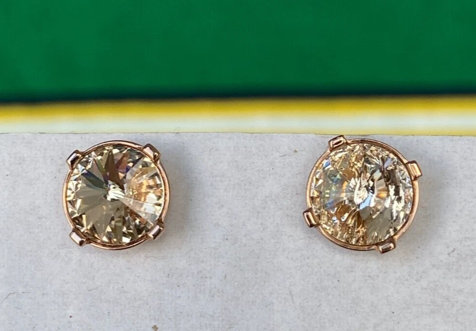 LR orecchini in acciaio inox placcati oro rosa con cristallo rivoli di Swarovski