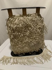 ❤️IMPERIO Wide 3 5/8” ECRU Bullion ACETATE Fringe Trim By The Yard NEW