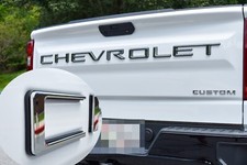 0.3in Chrome Black Raised Tailgate Letters For 2019-26 Chevrolet Silverado