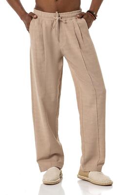 Redbridge Mens Trousers Linen Pants Wide Casual Trousers Pants Summer Pants Beach Pants