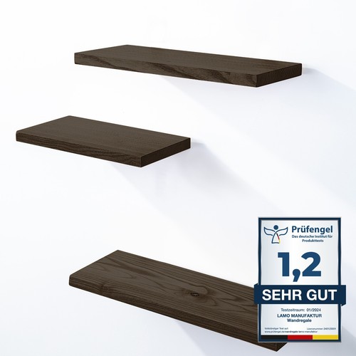 LAMO Manufaktur 2 Unidad Estante de Pared de Madera Con Invisible Sujeción Set 3 - Imagen 10 de 11