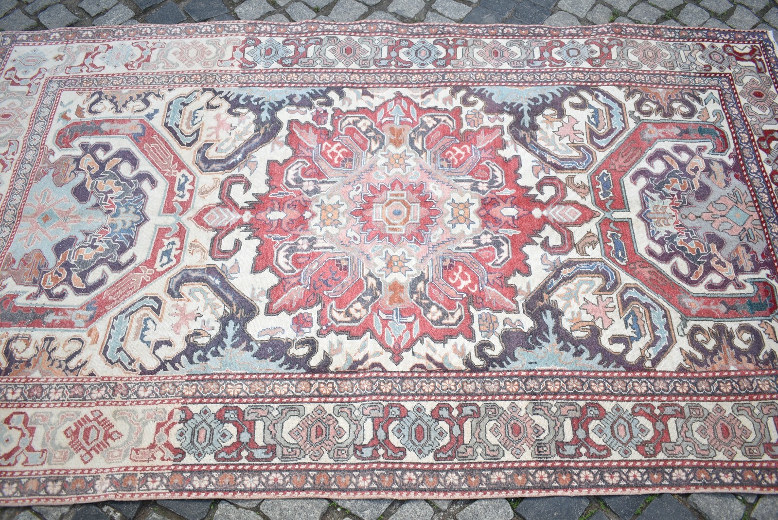 Turkish Rug 52'' x 90'' Vintage Muted Dye Rug Hand-knotted Rug Kayseri Wool Rug