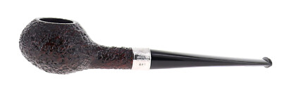 ASHTON PEBBLE GRAIN XX Sandblasted Brown Genuine Tomato Shape Pipe in Silver