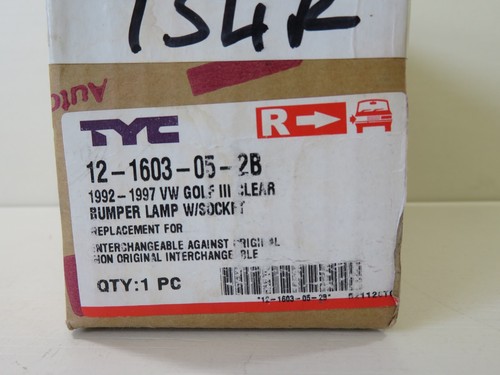 OS DRIVER RH CORNER LIGHT CLEAR INDICATOR LIGHT FOR VW GOLF 1992-1997 #RFS - Picture 2 of 8