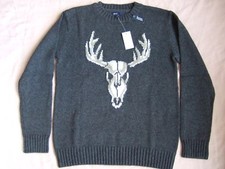 NWT Gap Kids Boys Charcoal Gray Intarsia Crew Neck Sweater L Large 10 49.95 NEW