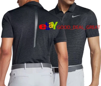 NIKE TIGER WOODS TW DRY BLUR STRIPE GOLF POLO SHIRT. 854209-010 ***SIZE XL***