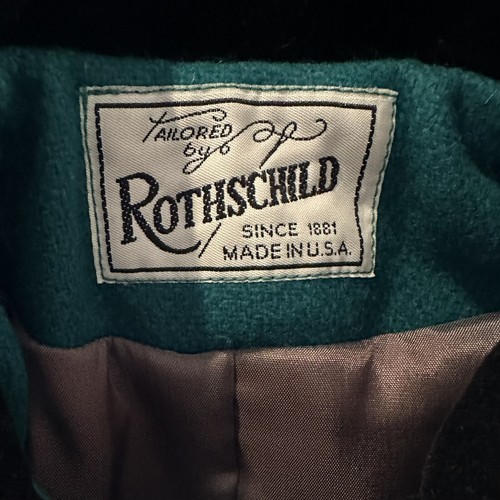 Vintage Rothschild Girls Green 60s 70s Wool Blend Dress Jacket Kids Size 5 Teal - Picture 9 of 12
