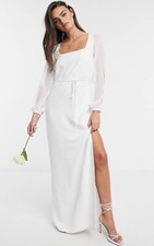Maxi vestido de novia blanco de verano French Connection Reino Unido precio de venta sugerido por el fabricante 195 GBP.