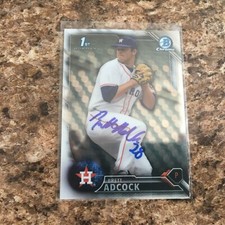 Brett Adcock Signed 2016 Bowman Draft Chrome Auto Rc Houston Astros