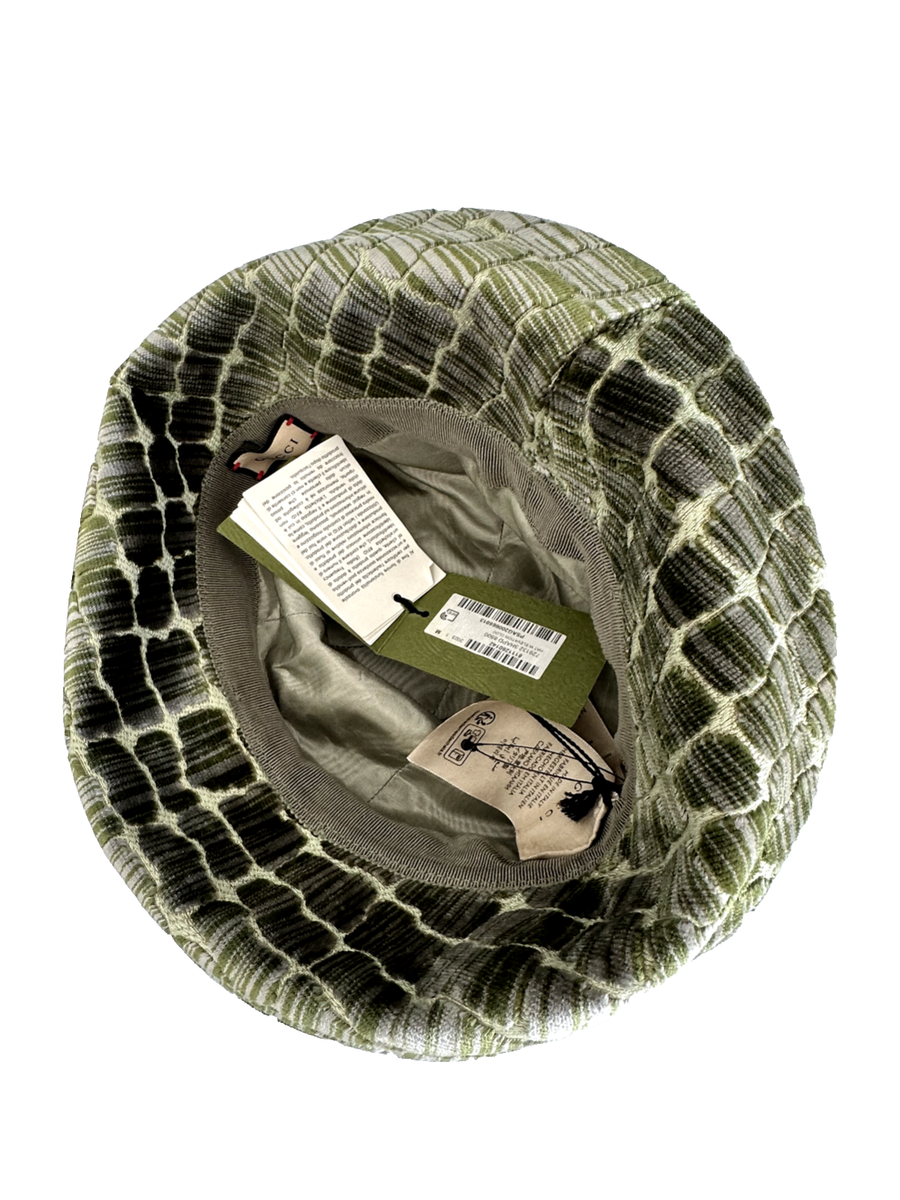 Gucci NWT green velvet bucket hat with Dionysus new with dustbag 57 cm Gucci NWT green velvet bucket hat with Dionysus new with  main image 4