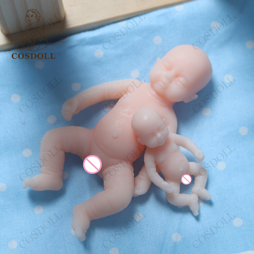 2PCS/SET Mini Silicone Reborn Baby Doll Life Like Soft Baby Doll