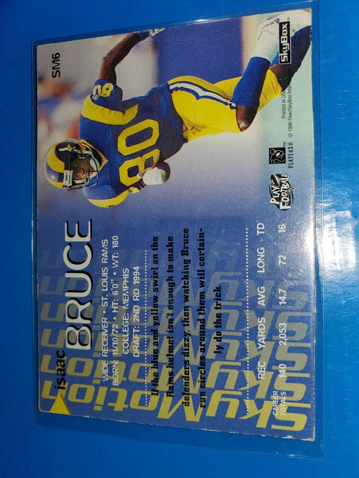 1996 Skybox SkyMotion Isaac Bruce SM6 - Image 4 of 4