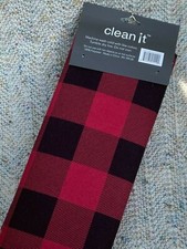 NWT RED BLACK BUFFALO PLAID KITCHEN DISH DRYING MATS 15 X 20 COUNTRY CABIN 2 PC.