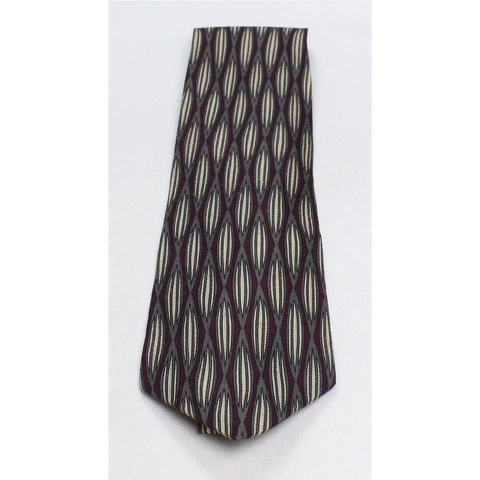 Corbata Bellini Para Hombres Seda Geométrica Regular Corbata Multicolor Gris Foto 3 de 3