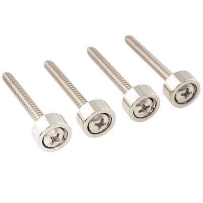 Musiclily Pro 4Pcs Nickel 12mm Steel Guitar Bass Neck Ferrule Joint Bushing Bolt
