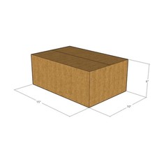 75 15x10x6 Kraft Brown Corrugated Shipping Boxes 32 ECT Single-Wall New