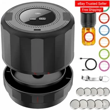 Electric Mason Jar Vacuum Sealer Kit Wide/Regular Canning Lid Food Storage Black