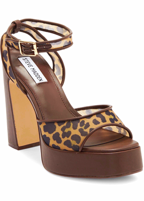 #ad #ad Steve Madden Women#x27;s Animal Print Platform Ankle Strap Block Heel 6M 7M 7.5M 8M $129.99